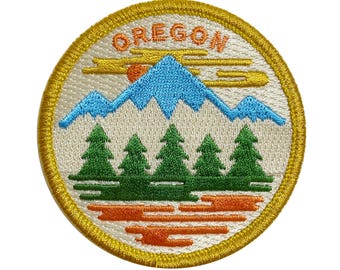 Oregon Fifty Mountain Ranges | Iron-on Embroidered Patch