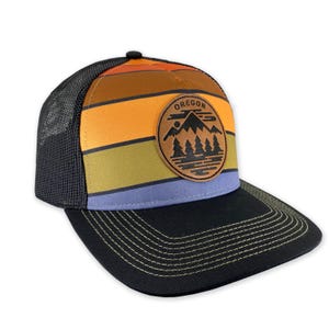 Oregon Fifty Mountain Ranges | Curved bill snapback hat CLEARANCE