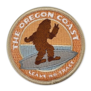 Oregon Coast Bigfoot Leave No Trace | Iron-on Embroidered Patch