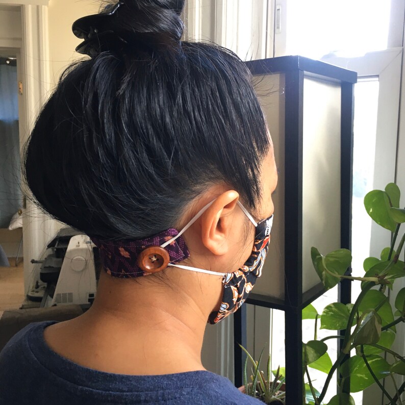 Set of 2 Mask Extenders with buttons 100 cotton reusable Etsy