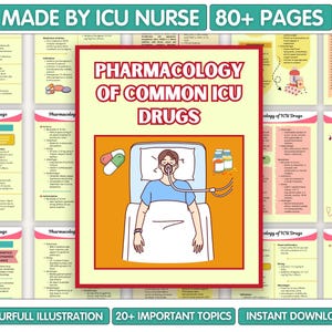 Pharmacology of Common ICU Drugs Guide 2025, ICU Nursing Note Bundle, ICU Starter Bundle, Nursing Student Study Guide, Digital Download