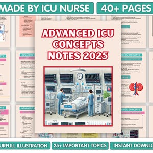 Advance ICU Concepts Notes, 40+ Pages, ICU Nursing Note Bundle, ICU Starter Bundle, Nursing Student Study Guide, Digital Download