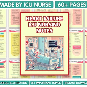 Heart Failure ICU Nursing Notes 2025, Critical Care Nursing Notes, Nursing Study Guide for Cardiac Certification | Digital Download