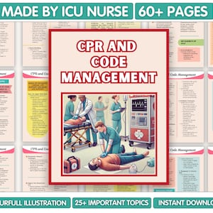 CPR and Code Management in the ICU Guide 2025, ICU Nursing Note Bundle, Icu Starter Bundle, Nursing Student Study Guide, Digital Download