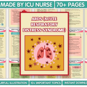 ARDS Acute Respiratory Distress Syndrome, ICU Nursing Note Bundle, ICU Starter Bundle, Nursing Student Study Guide, Digital Download