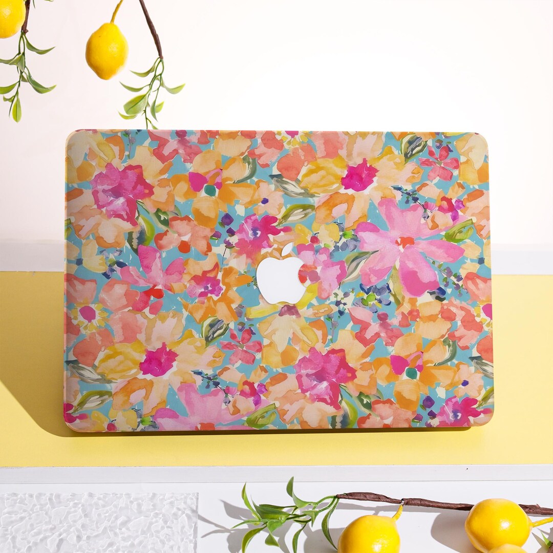 Colorful Floral Pattern Hard MacBook Case Protective Laptop Cover for ...