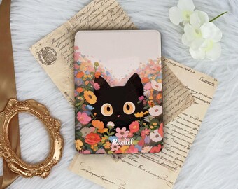 Cute Black Cat Case for 2024/2022 Case With Hand Strap,Kindle 6''/6.8''/7"Case,Kindle Paperwhite 12th/11th/10th Case,Kindle 2024