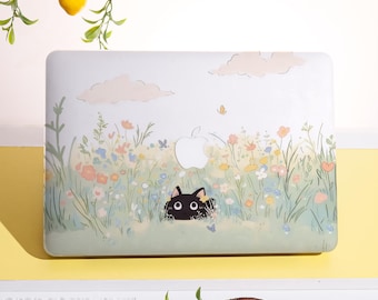 Hidden Kitty in Bloom - Étui rigide pour Macbook, Housse protectrice pour ordinateur portable pour Mac Pro 16/15, Macbook Air 15/13, MacBook Ret 15/13/12, Cadeau pour elle