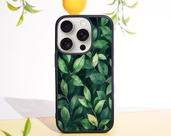 Lush Green Leaves Phone Case for iPhone 16 15 14 13 12 11 Pro Max, iPhone 7 8 Plus, iPhone 12 13 Mini, XR XS X, XS Max, iPhone Case