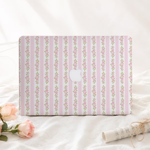 Pink Rose Stripes Hard Macbook Case Protective Laptop Cover for Mac Pro 16/15/14, Macbook Air 15/13, MacBook Ret 15/13/12, Neo A18 A3404