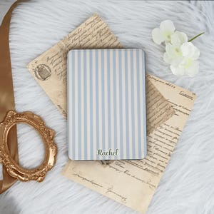 Simple Blue and White Stripes With Hand Strap for Kindle 12/11/10, Kindle Paperwhite 12/11/10th Case, Kindle 2025, Kindle 6&#39;&#39;/6.8&#39;&#39;/7&quot;Case