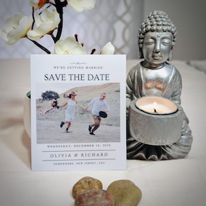 Magnets photo classiques « Save the Date » Cadeau de mariage Faire-part photo imprimé Cartes d'invitation de mariage personnalisées Magnets photo de mariage personnalisés