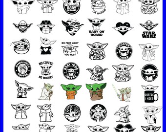 200+ Baby Yoda Svg bundle- PNG-SVG-DXF