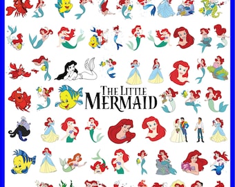 300+ Little Mermaid Svg Bundle- PNG-SVG-DXF