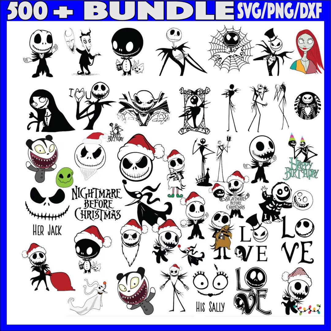 500+ Jack Skellington Svg Bundle- PNG-SVG-DXF - Etsy