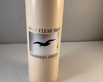 Vintage 1970s Avon Clear Skin Cleansing Grains Shaker Container Prop Discontinued