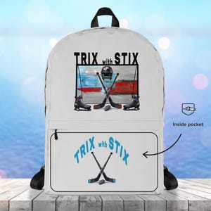 Hockey Sticks Backpack, Sports Themed School Bag, Ideal Pack for Gym, Dance, Yoga Class