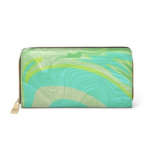 Cartera con cremallera y diseño de limón y lima, cartera colorida, accesorio de moda, regalo para ella, cartera elegante, monedero moderno