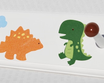 Dinosaur Coat Rack: Kids Room Decor, Personalized Wall Hooks