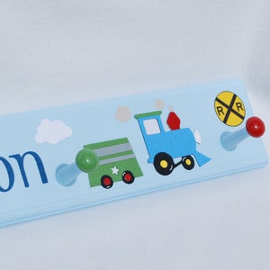 Personalized Train Coat Rack: Custom Boy&#39;s Room Decor