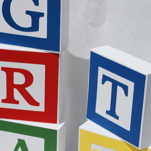 Wooden Name Block Letters . Large Wood Alphabet Blocks . Etsy