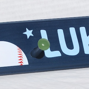 Sports Themed Peg Rack: Personalized Kids Coat Hanger