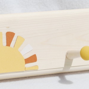 Natural Wood Peg Rail: Coastal Nursery Coat Hanger