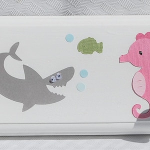 Personalized Ocean Animals Wooden Peg Rail - Kids Bathroom Decor