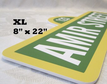 EXTRA LARGE Sesame Street Sign . 8" x 22" . Personalized . Great for Front Yard
