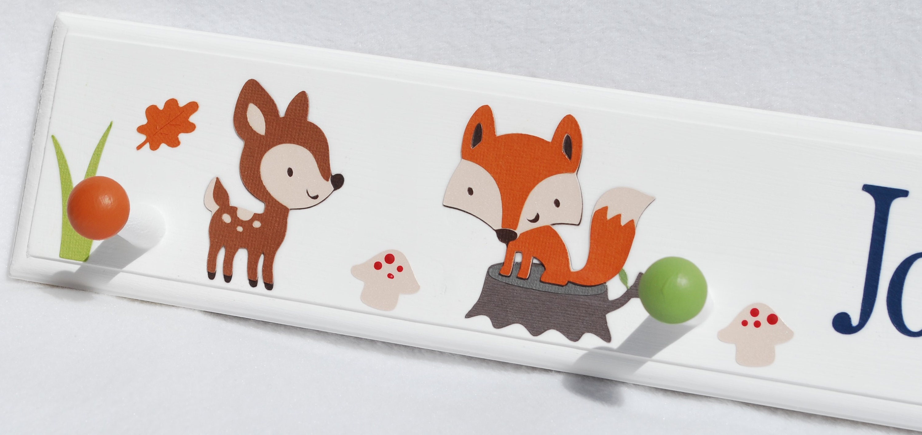 Woodland Animals Coat Rack: Personalized Nursery Decor, Forest