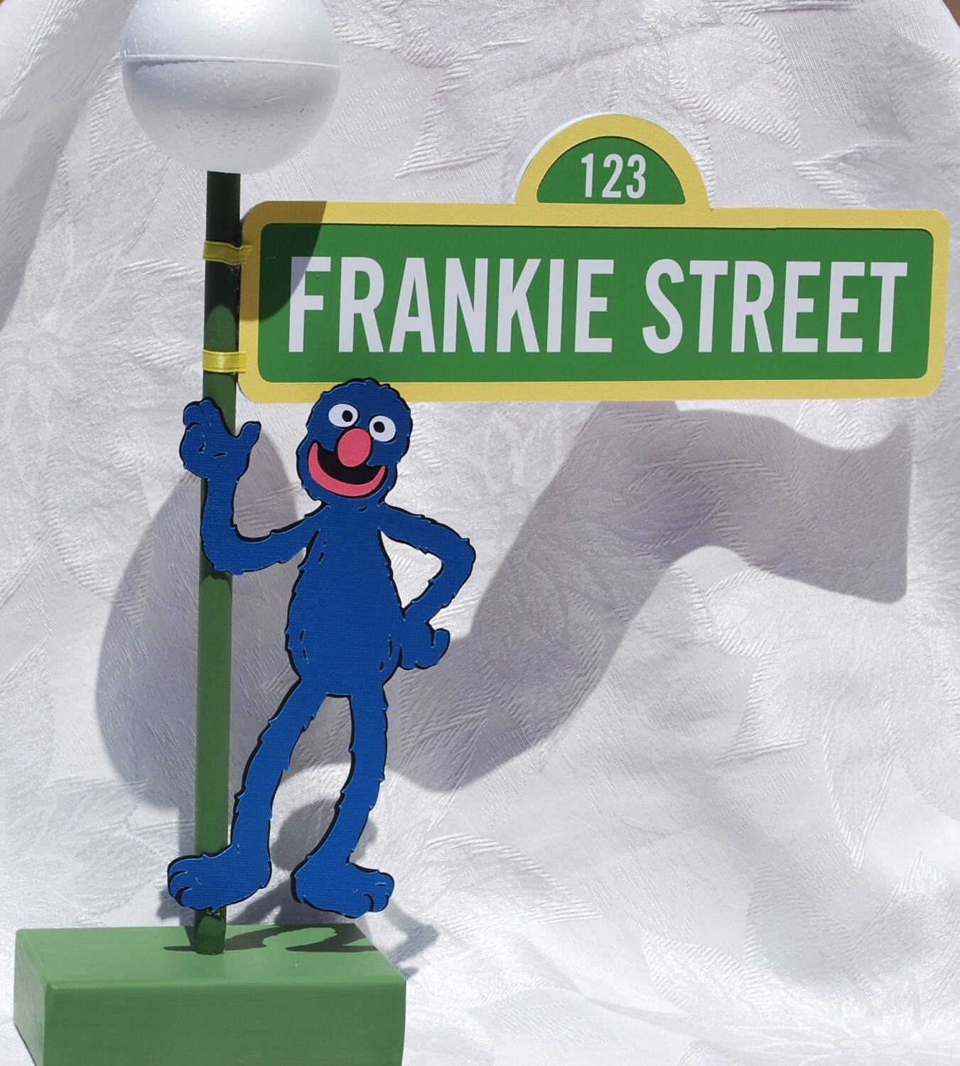 Sesame Street Sign with Lamppost and Grover character Etsy