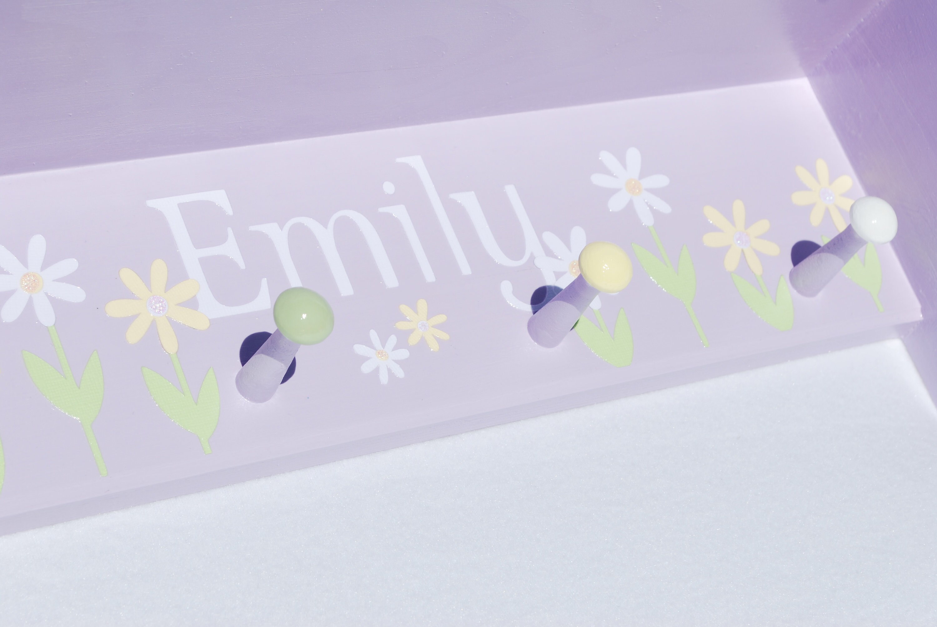 Purple Coat Rack Girls Personalized Coat Rack With Shelf: Daisy Garden Wall Decor - Etsy