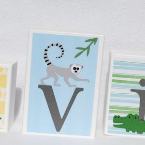 Custom Jungle Nursery Name Display for Bookcase Shelf Tabletop Dresser, Designed to Coordinate with Baby Nursery Decor and Bedding Set