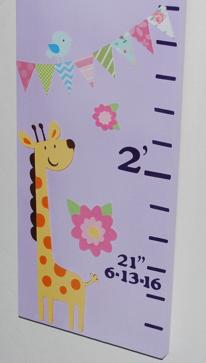 Growth Chart Ruler Child/'s Personalized Keepsake Nursery Decor Jungle Theme