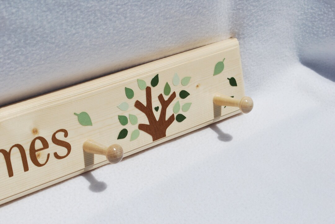 Botanical Nursery Decor . Minimalist Decor. Natural Wood . Wooden Peg