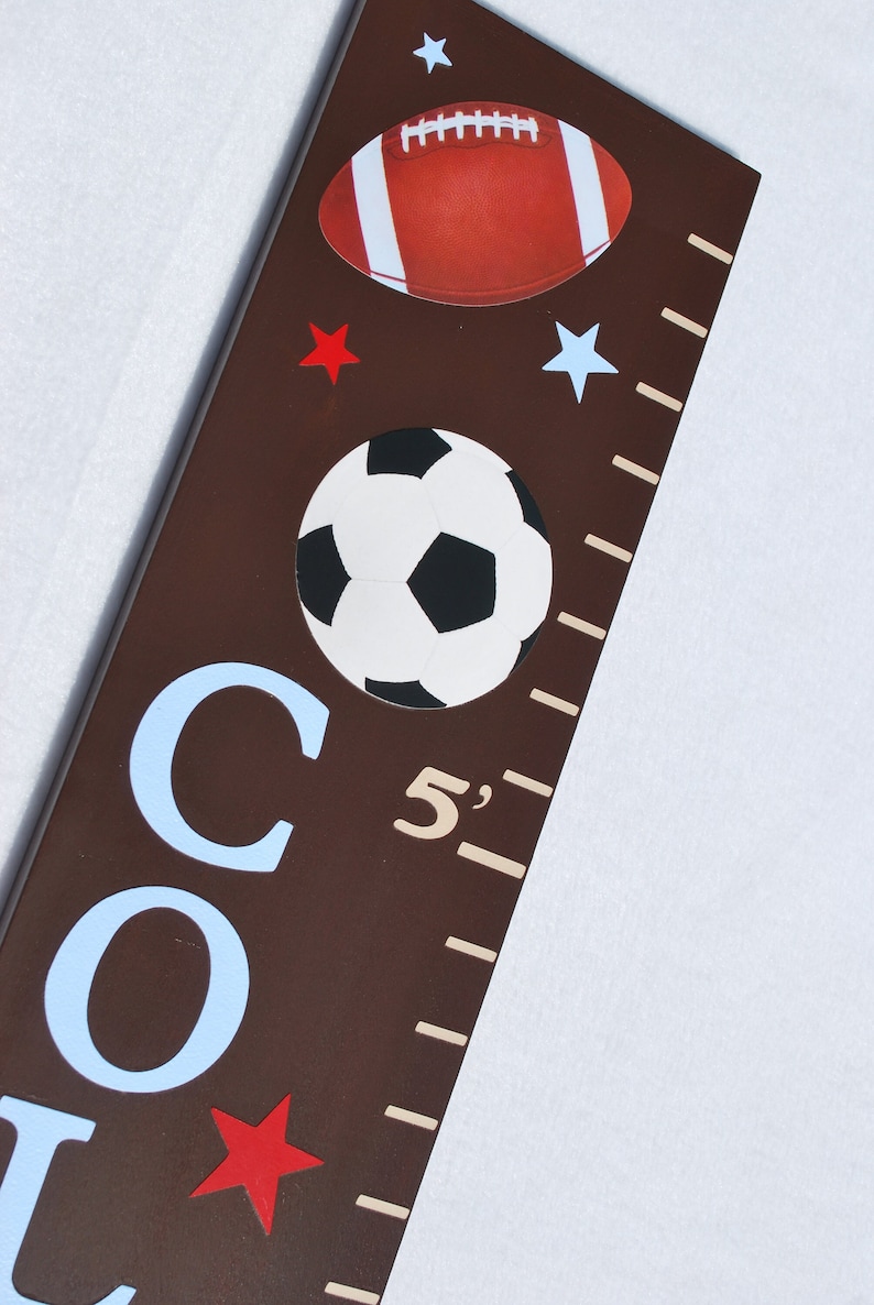 SPORTS Wood Growth Chart . Football . Baseball. Soccer . Etsy