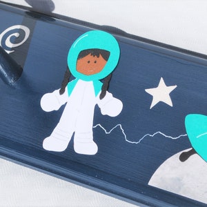 Astronaut girl, baby girl nursery decor, astronaut nursery, outer space wall art, astronaut wall art, nursery wall art girl, wall hooks