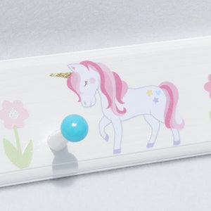 Personalized Unicorn Coat Rack: Pastel Rainbow Nursery Decor