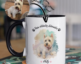 Taza personalizada con retrato de mascota en acuarela, regalo personalizado para amantes de las mascotas, taza personalizada con foto de perro y gato, regalo conmemorativo para el dueño de la mascota, taza personalizada para mascota