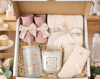Christian Pregnancy Gift Box Fearfully and Wonderfully Made, Pregnancy Gift Basket for New Mom Care Package, Baby Shower Gift Mothers Day