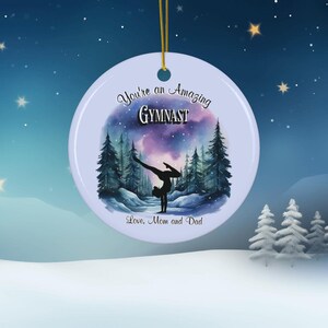 Personalized Gymnast Ceramic Ornament, Gift for Gymnasts, Gymnastics Ornament, Sports Decor, Motivational Keepsake, Gymnastics decoration