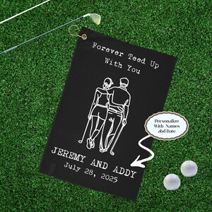 Personalized Golf Towel Gift for Anniversary Father&#39;s Day Golf Towel for Golf Lover Golf Towel Custom Wedding Gift Golf Towel for husband