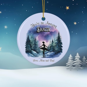 Personalisierte Tänzerin Keramikverzierung, Geschenk für Tänzerin, Balletttänzerverzierung, motivierendes Tänzerinandenken
