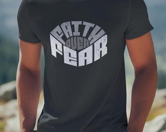 Faith Over Fear Christian Shirt Christian Merch Minimalist Design Religious Apparel Christian Gift for Pastor Jesus Shirt Gift for Christian