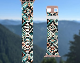 Correa para Apple Watch, estilo western, ideal como regalo para ella. Correa vaquera para Apple Watch, ideal como regalo para ella. Diseño moderno, estilo western, ideal como correa vaquera para Apple Watch.