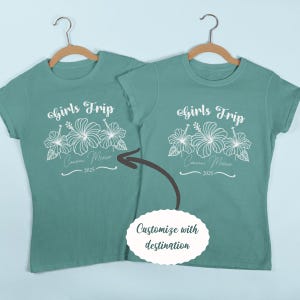 Comfort Colors Personalized Girls Trip T-shirt for Family Vacation Matching Vacation Shirts for Girls trip gifts Family Reunion Shirt
