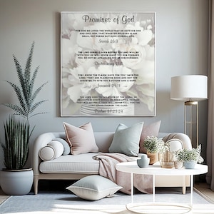 Christian Canvas Wall Art Vintage Flowers Wall Decor Scripture Wall Art Wildflower Farmhouse Decor Jesus Wall Art Living Room Decor