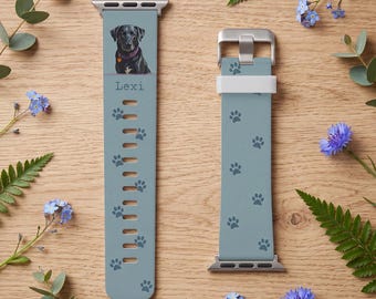 Personligt Apple Watch-armband, present till husdjursälskare, klockarmband, hundminne, fotogåva för husdjursägare, personligt minne
