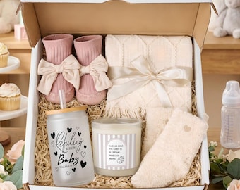 Pregnancy Gift Box, Congratulations Pregnancy Gift Basket, Floral New Mom Care Package, Custom New Mom Gift Basket, New Baby Gift Box