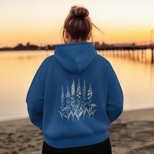 Floral Garden Graphic Hoodie, Cozy Sweatshirt for Nature Lovers, Flower Hoodie, Wildflower Hoodie, Gift for Her